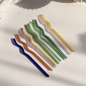 Wavy Glass Straw Set