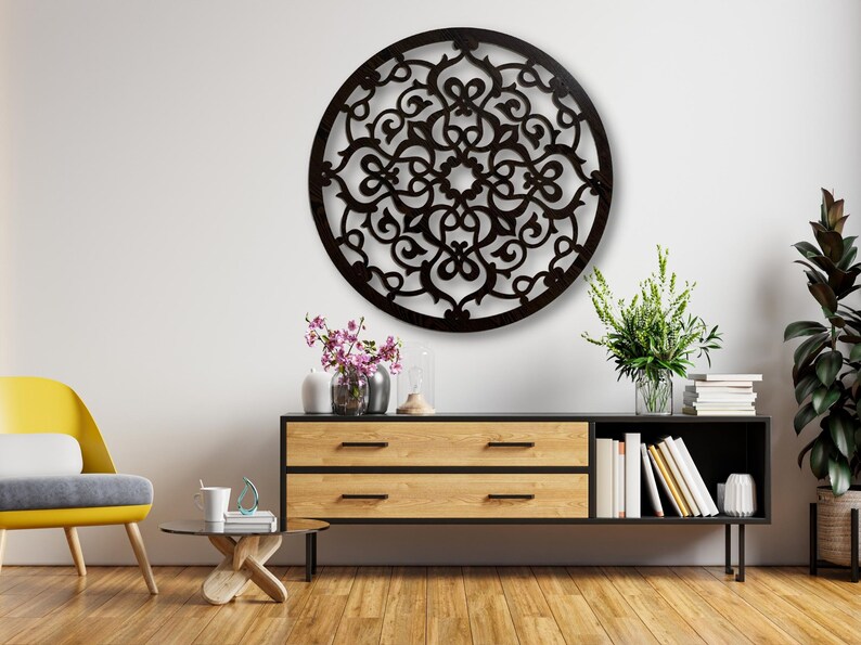 Wooden Mandala Wall Decor Large Wood Wall Art Living Etsy