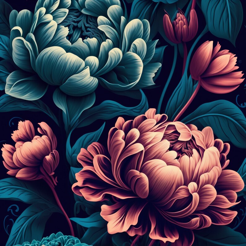 Enchanting Floral Prints Floral Pattern Poster Flower Wall Etsy