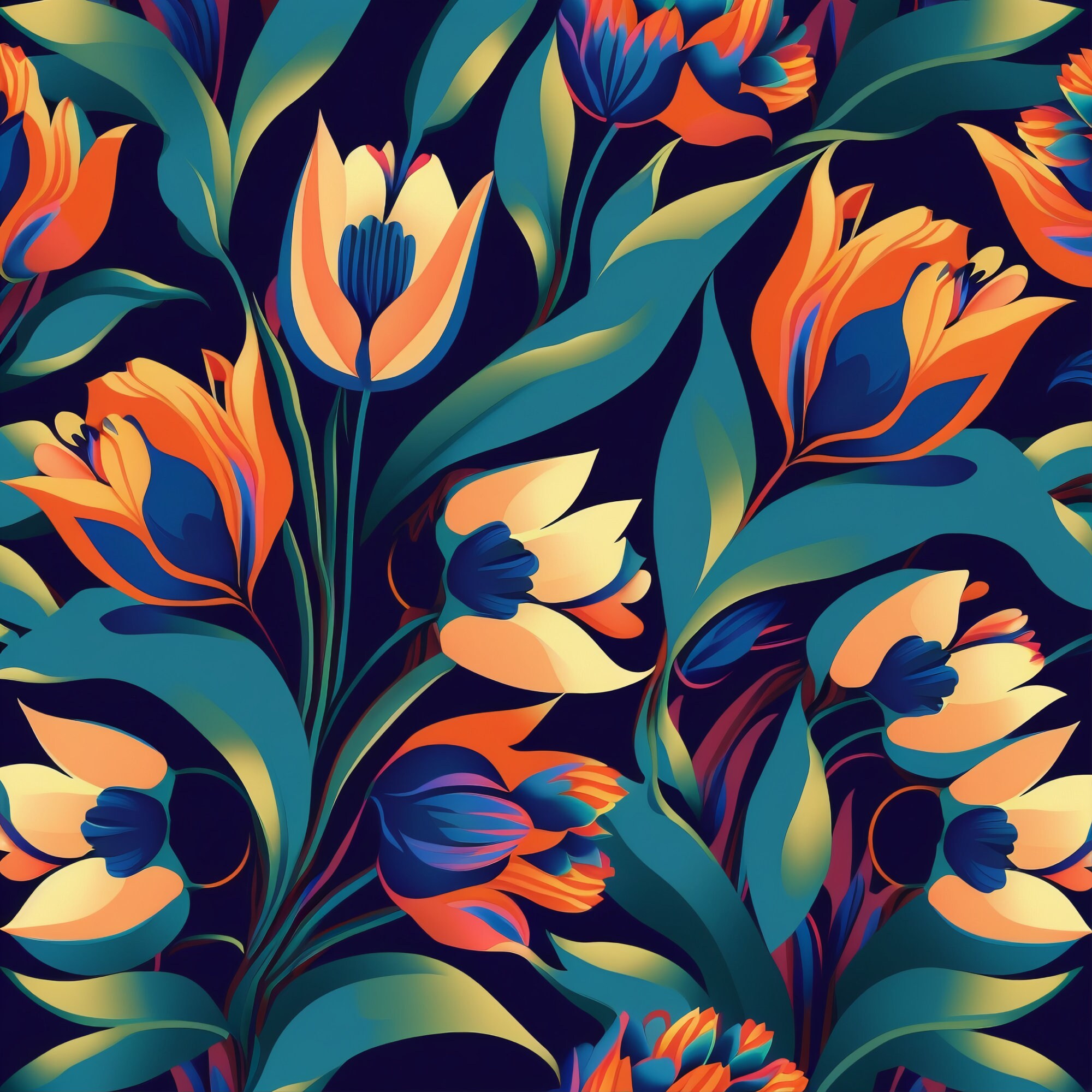 Enchanting Floral Prints Floral Pattern Poster Flower Wall Etsy