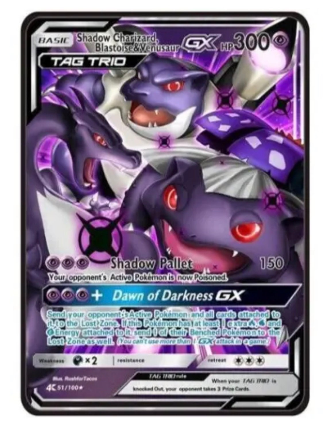 Shadow Charizard Blastoise Venusaur TAGTEAM Pokemon Card Etsy