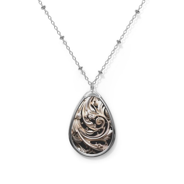 Oval Necklace - Antique Filigree