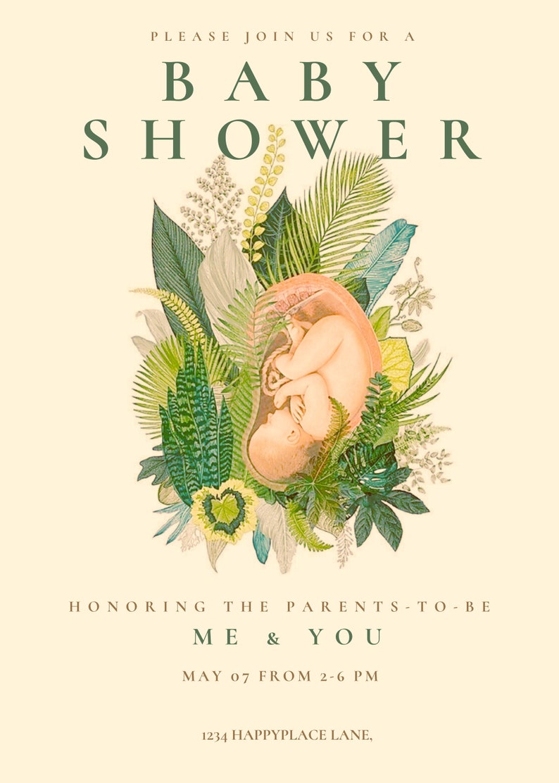 Customizable Baby Shower Invitation Digital Copy Etsy