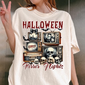 Halloween Horror Nights T Shirt, Scary Movie Shirt, Retro Horror Nights Tee, Horror Halloween Shirt, Halloween Gift, Comfort Colors