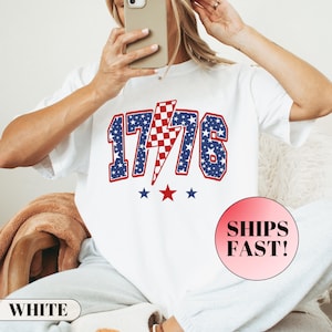 USA 1776 Shirt, 4th of July Tee, Comfort Colors, Patriotic Shirt, Shirts for Women, America 1776 Shirt, Gift for Her, America Tee,Trendy Tee