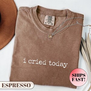 Comfort Colors® I Cried Today Shirt, Funny Mental Health T-Shirt, Graphic Tee, Sad Girl Humor Shirt, Gen Z Mood Tee, Emotional Support Tee