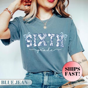 Comfort Colors® Sixth Grade Teacher Shirt, 6th Grade TShirt, Teacher Appreciation Shirt, Gift for Sixth Grade Teachers, Coquette Bow Tee