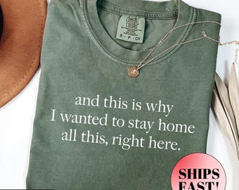 Koszulka „Dlatego chciałem zostać w domu, to wszystko tutaj”, zabawna koszulka, koszulka dla dorosłych z humorem, koszulka sarkastyczna, koszulka damska, zabawny t-shirt