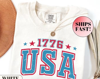 1776 USA Shirt Comfort Colors, 250th Anniversary Patriotic Tee, Vintage Independence Day Graphic, America 250 Semiquincentennial Gift