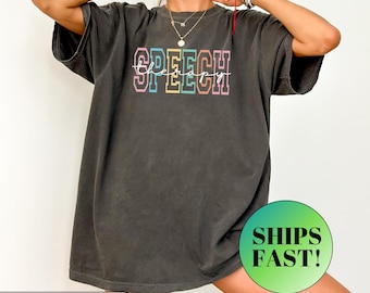 Comfort Colors® スピーチセラピーシャツ、スピーチセラピストシャツ、セラピストへのギフト、コミュニケーションTシャツ、スピーチセラピーにぴったりの日シャツ