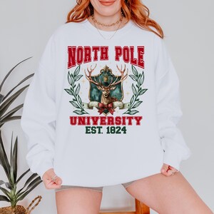 North Pole University sweatshirt, Christmas Sweatshirt, Christmas Gift, North Pole Sweater, Xmas Shirt, Winter University, Christmas Gift