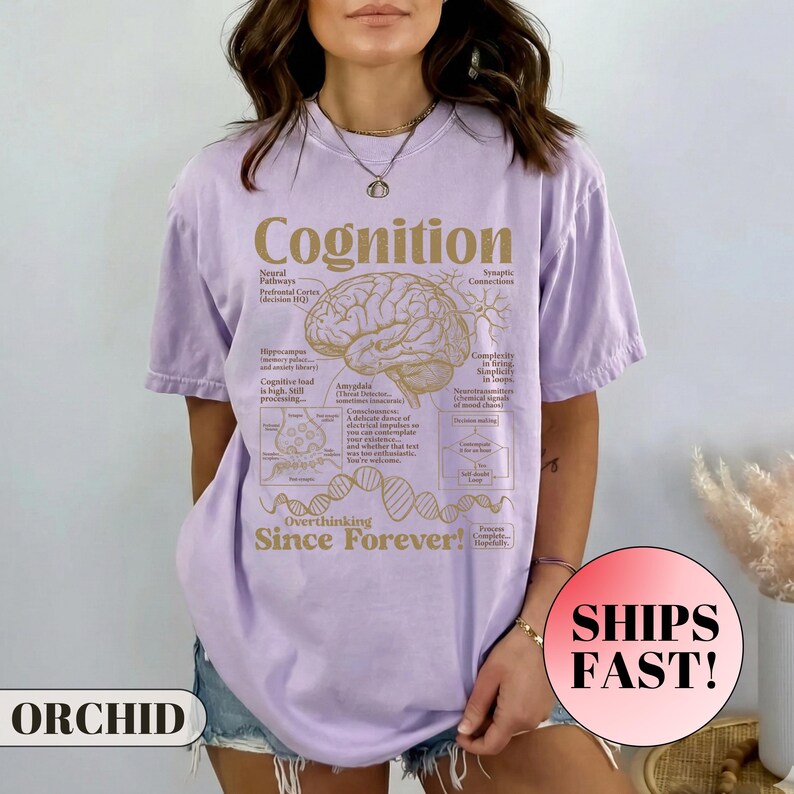 Overthinking Shirt, Funny Psychology Tee, Mental Health Humor, Therapist Gift, Neurodivergent Apparel, Introvert Top, Science Nerd Shirt image 7