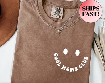 Cool Moms Club Shirt Retro Mom Graphic Tee Trendy Motherhood Tshirt New Mom Gift Comfort Colors Mama Top Mom Life Apparel