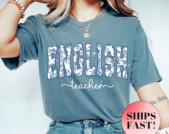 Comfort Colors English Teacher Shirt, Back To School Tee, Toile de Jouy Teacher Tshirt,English Teacher Appreciation Gift,Chinoiserie T-shirt