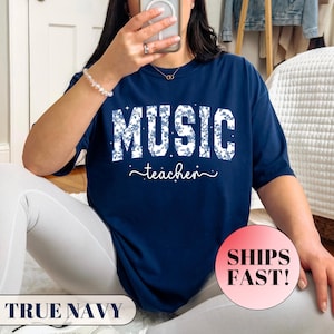 Comfort Colors Music Teacher Shirt, Floral Music Teacher Tshirt, Teacher Appreciation Gift, Teacher Shirt, Gift for Teacher,  Back To School