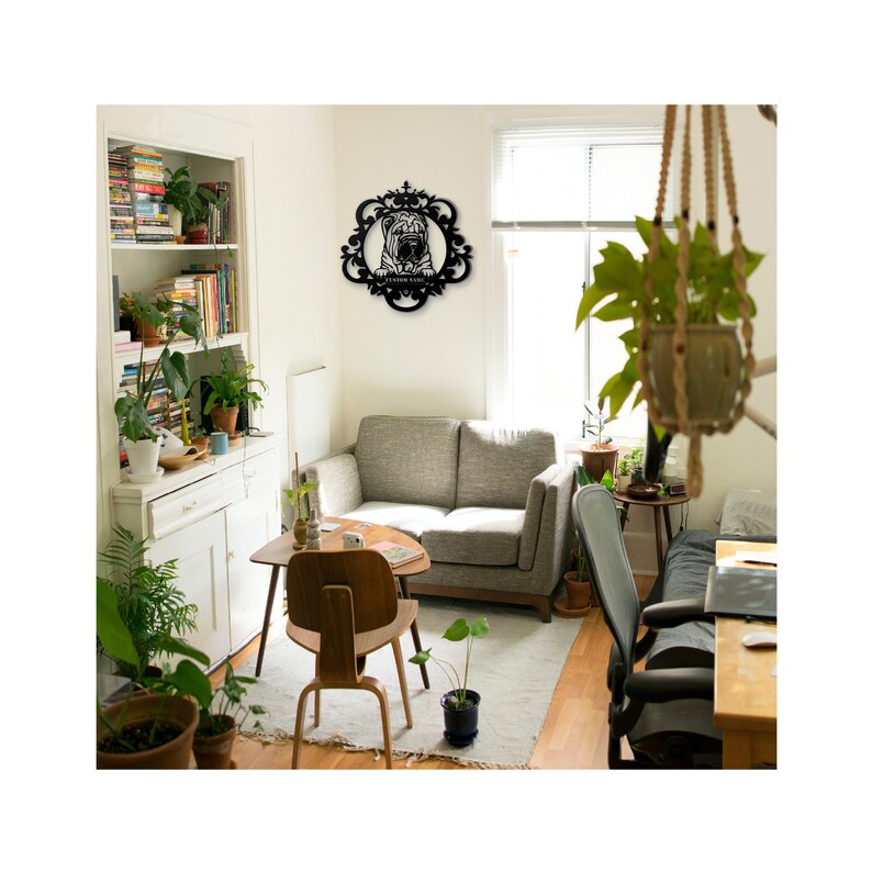 Shar Pei Gift Steel Dog Silhouette Wall Art Unique Rustic Metal Decor