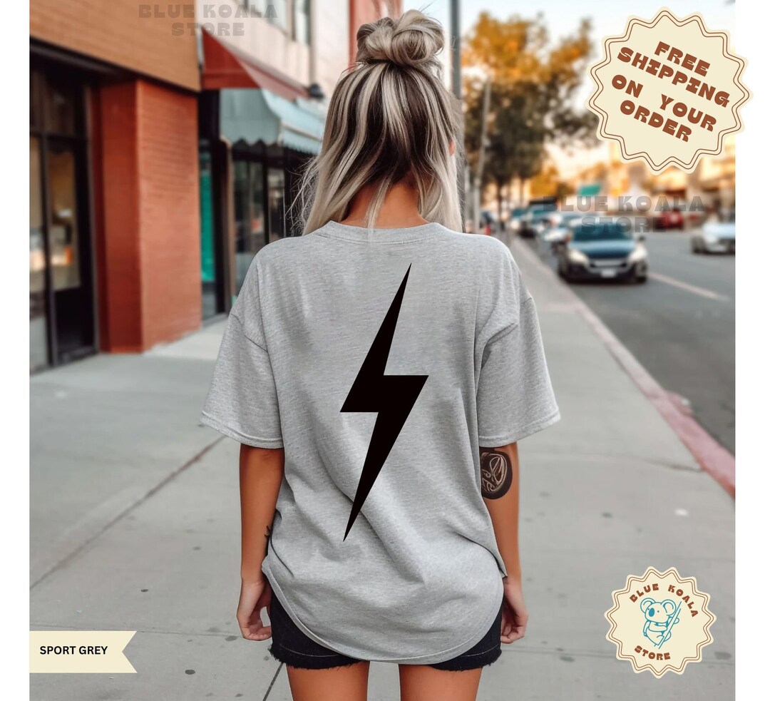 Preppy Lightning Bolt Preppy Oversized Tshirt Preppy Tee Etsy