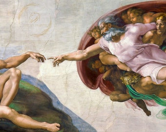 De schepping van Adam Digital Print