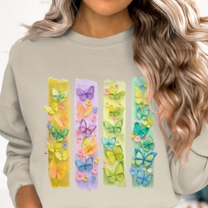 Butterfly Shirt Design png, Digital Download, Sublimation Design, dtf, uv dtf Transfers, Colorful Butterflies, Floral, Digital Print