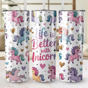 Unicorn Tumbler Wrap Digital, Seamless Unicorn Pattern PNG, Unicorn DTF Print, Magical Unicorns, Sublimation Design, Unicorn Gift