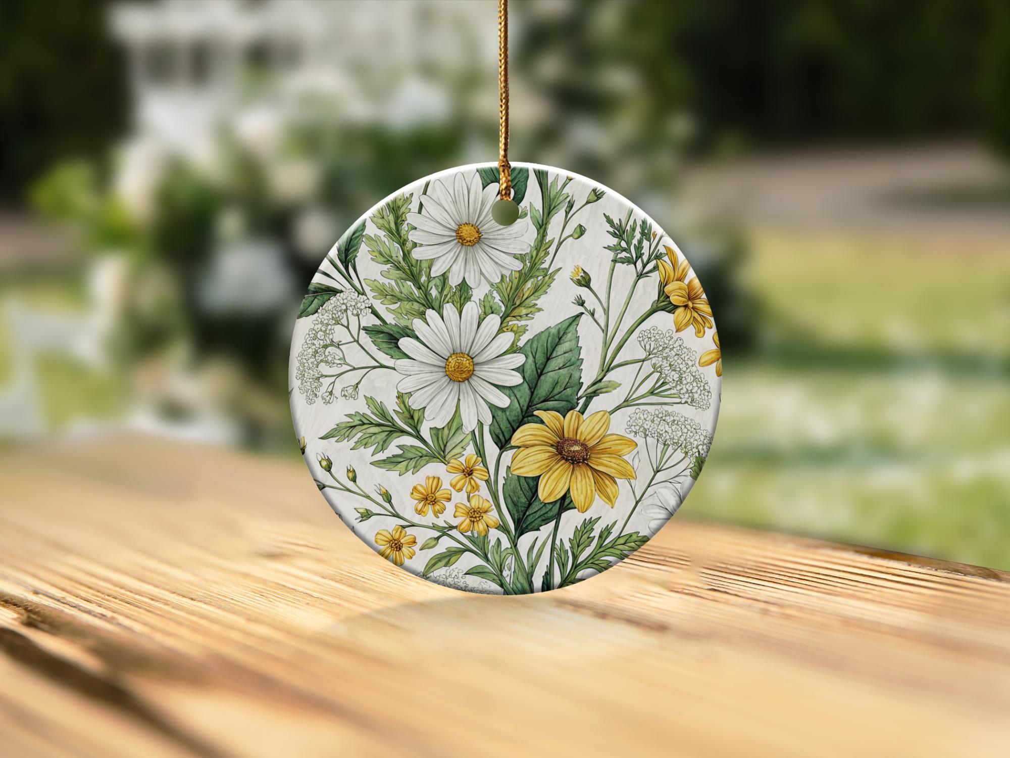 Diseño de envoltura para vaso de margaritas, patrón floral sin