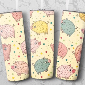 Pig Seamless Tumbler Wrap, Cute Pig Png, Digital Download, Sublimation Design, Pig Pattern for Tumblers, Instant Download