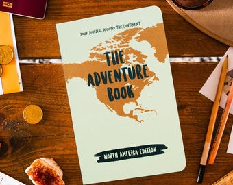 Diario de viaje por Norteamérica El libro de aventuras Países Estados Mapa Desafío Diario de viaje Diario de viaje Álbum de recortes Regalo Su presente Recuerdos