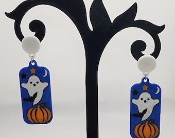 Halloween Ghost & Pumpkin Earrings – Spooky Cute Jewelry