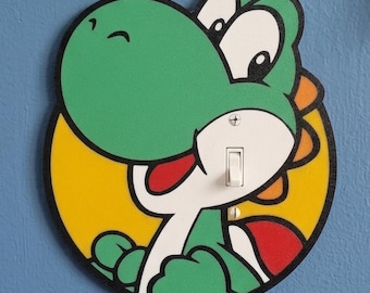 Copripresa GFI a tema Yoshi e Mario Bros., copri interruttore della luce e copripresa