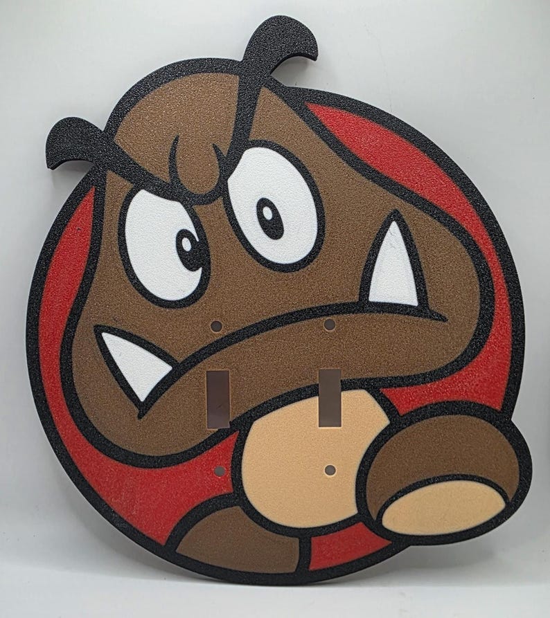 Mario Themed Goomba Light Switch Covers | 3D Printed Video Game Decor ...