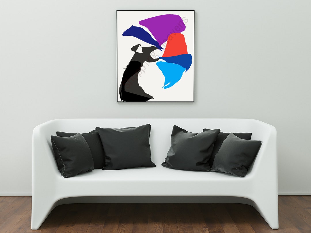 Cry of the Lone Wolf Abstract Art, Digital Wall Art, Printable Art