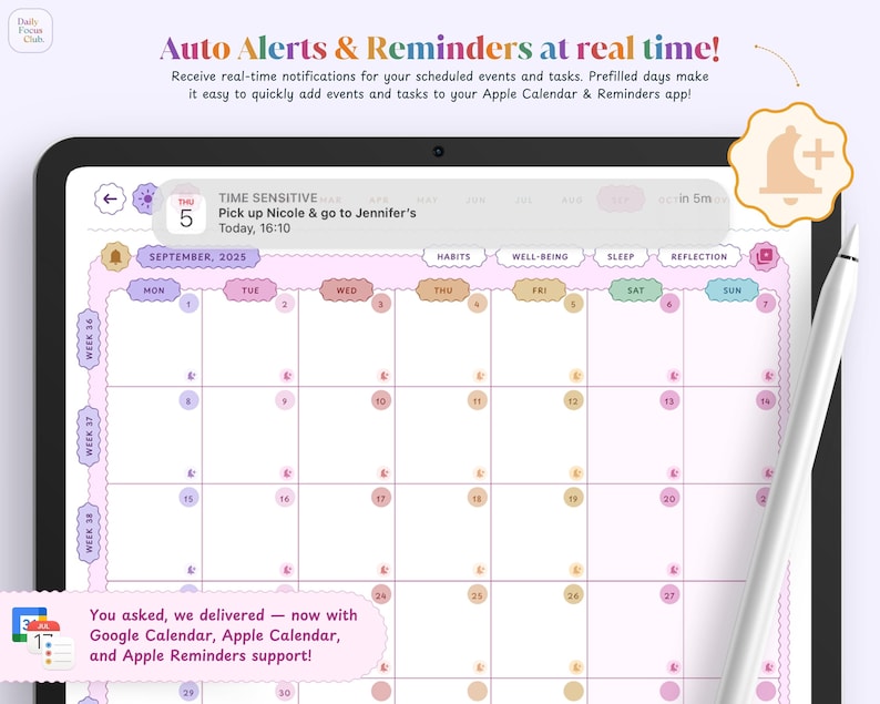 2026 ADHD Digital Planner (Science Based) | Adult ADHD Planner for Productivity, Organization, Focus, Self Care, To do List, for iPad image 5