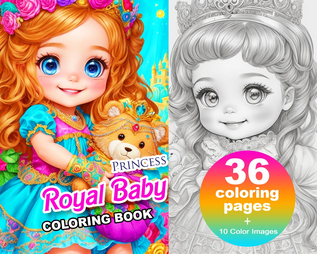 Royal Princess Baby Coloring Pages Book, Printable Adult Coloring Pages ...