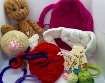 Crochet Birthing Teaching Aid Collection for Pregnancy, Midwifery and Nursing.