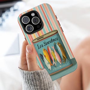 Sardines Tin MagSafe iPhone Case/iPhone 16&#39;s 15&#39;s, 14&#39;s, 13&#39;s + Pro & Max Fun Fish Design iPhone 15 Cute Tin Magnetic iPhone Cover Accessory