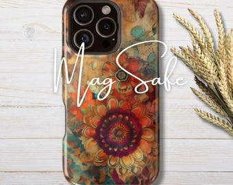 Boho Floral MagSafe iPhone Case: Bohemian Design