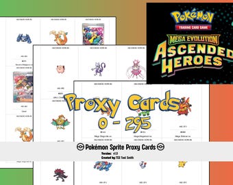 Espace réservé pour Pokémon Héros de l'Ascension | Proxy Game Sprite | Prénoms anglais | Ensemble d'extension PDF à reliure