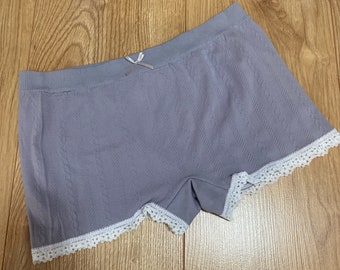 Japanese deadstock kawaii coquette lace purple/grey pyjama lounge booty short shorts / pants