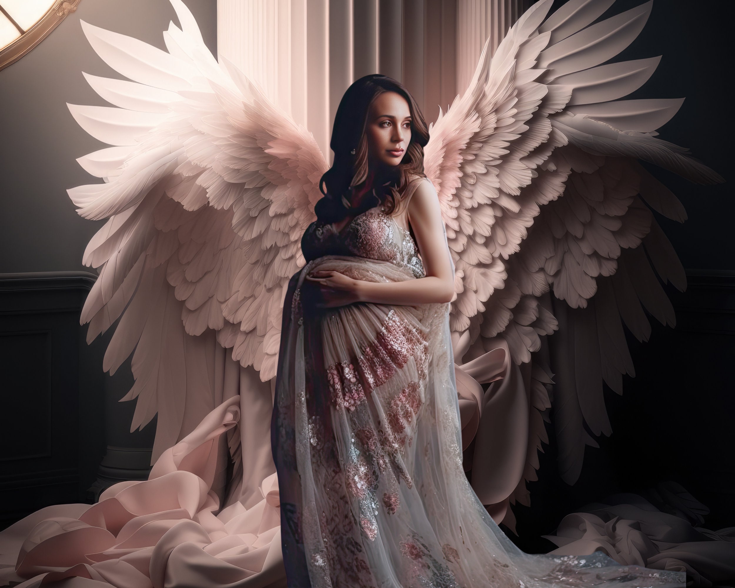 Angel Wings Digital Backdrops, Stunning Maternity Background Overlays ...