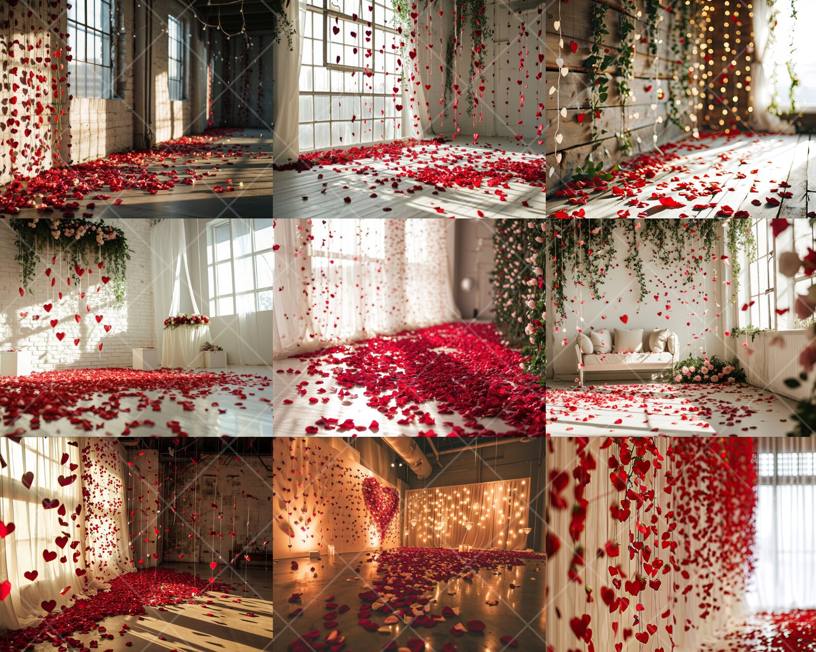 40 Rose Valentines Backdrops, Digital Backdrop for Valentine's Day ...