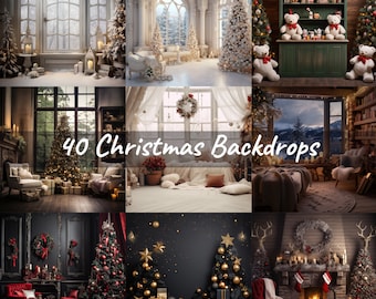 Digitale kerstachtergronden, kerstachtergrond, kerstoverlay, nieuwjaarsachtergrond, wintercomposiet, familieportretten en kerstkaarten