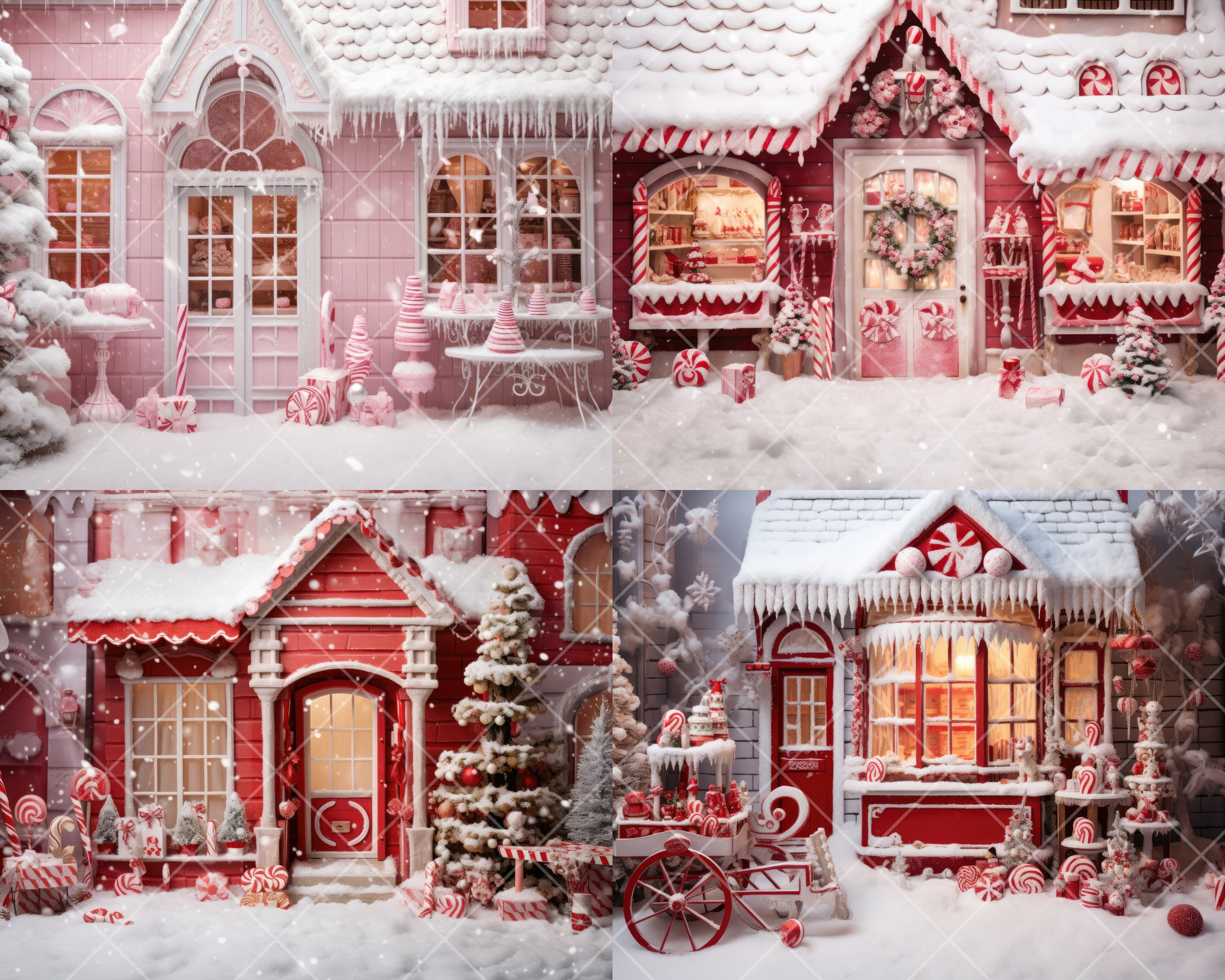 Christmas Digital Backdrops, Candy Store Backgrounds for Family and ...