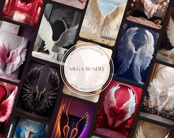 Mega Bundle Digital Backdrops For Photography, 218+ Angel Wings Digital Backdrops, Maternity Overlays, Photoshop Backgrounds, Composite Prop