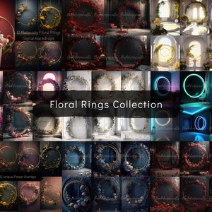 Introducing our beautiful floral rings backdrop collection, a blossoming assortment of captivating designs that infuse any space with vibrant elegance and natural charm. These meticulously crafted floral circles create a stunning background,
