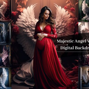 Angel Wings Digital Backdrops, Stunning Maternity Background Overlays, Maternity Photoshop Fine Art Textures Studio Photography Overlays JPG