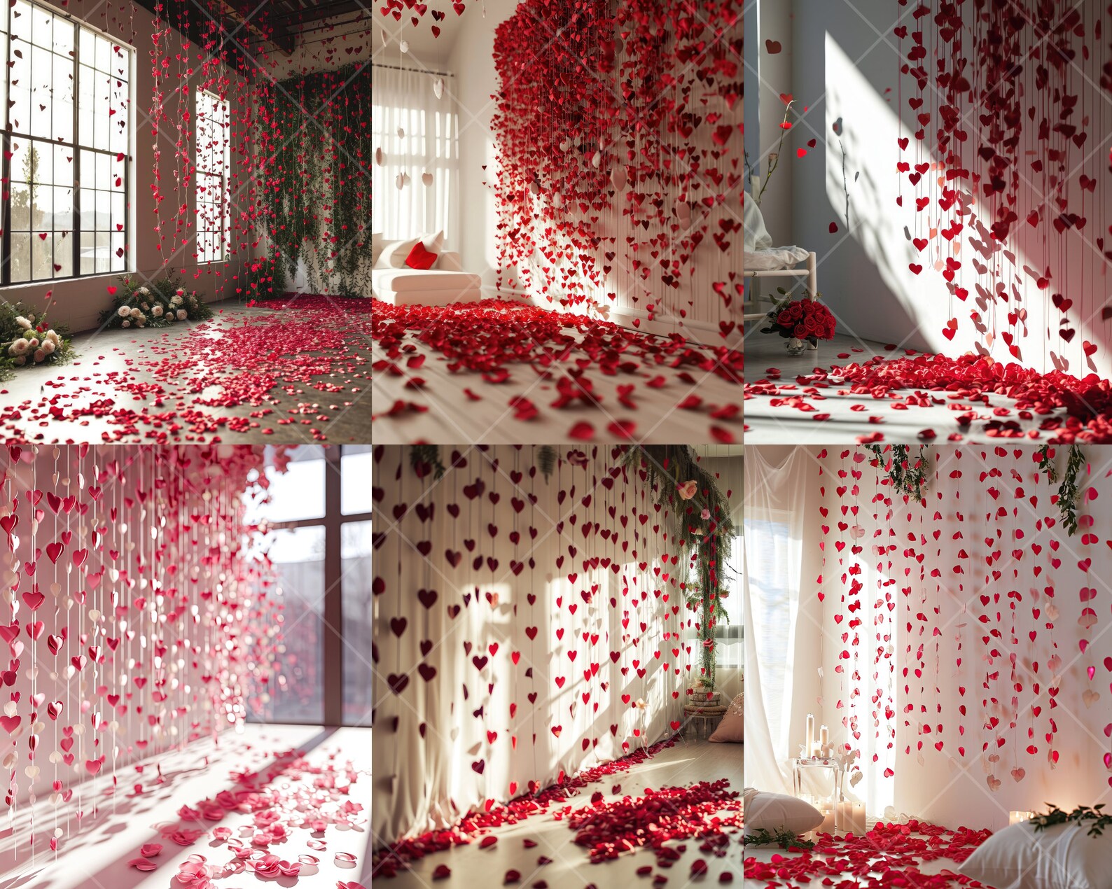 40 Rose Valentines Backdrops, Digital Backdrop for Valentine's Day ...