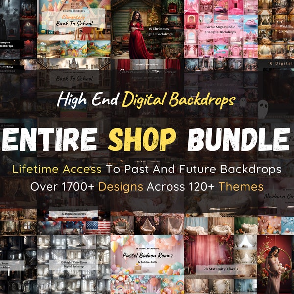 Gesamter Shop Digitale Kulissen Mega Bundle, 1700+ digitale Hintergründe für lebenslangen Zugriff, digitaler Download mit kommerzieller Lizenz