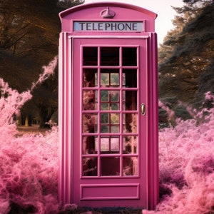 Telephone Box Digital Backdrops, 7 Pink Doll Box Digital Backdrops, Portrait For Girls, Photoshop Overlay, Studio Props, Dolly Inspired JPG