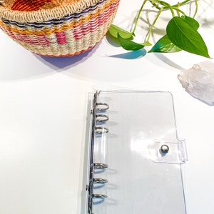 Clear A6 Budget Binder 6 Rings | Spiral Cover Binders |  PVC | Cash Savings | Cash Budgeting |Clear Plastic Binder |