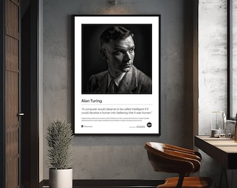 Alan Turing - Digital Poster Art - 28 X 42 (w/ Half-inch Bleed ...